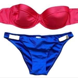 ZIMMERMANN Separates Sculpt Crimson/Cobalt Bikini NWOT